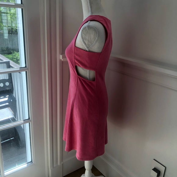 Pink Suede Dress With Cut Out Sides - Picture 5 of 8